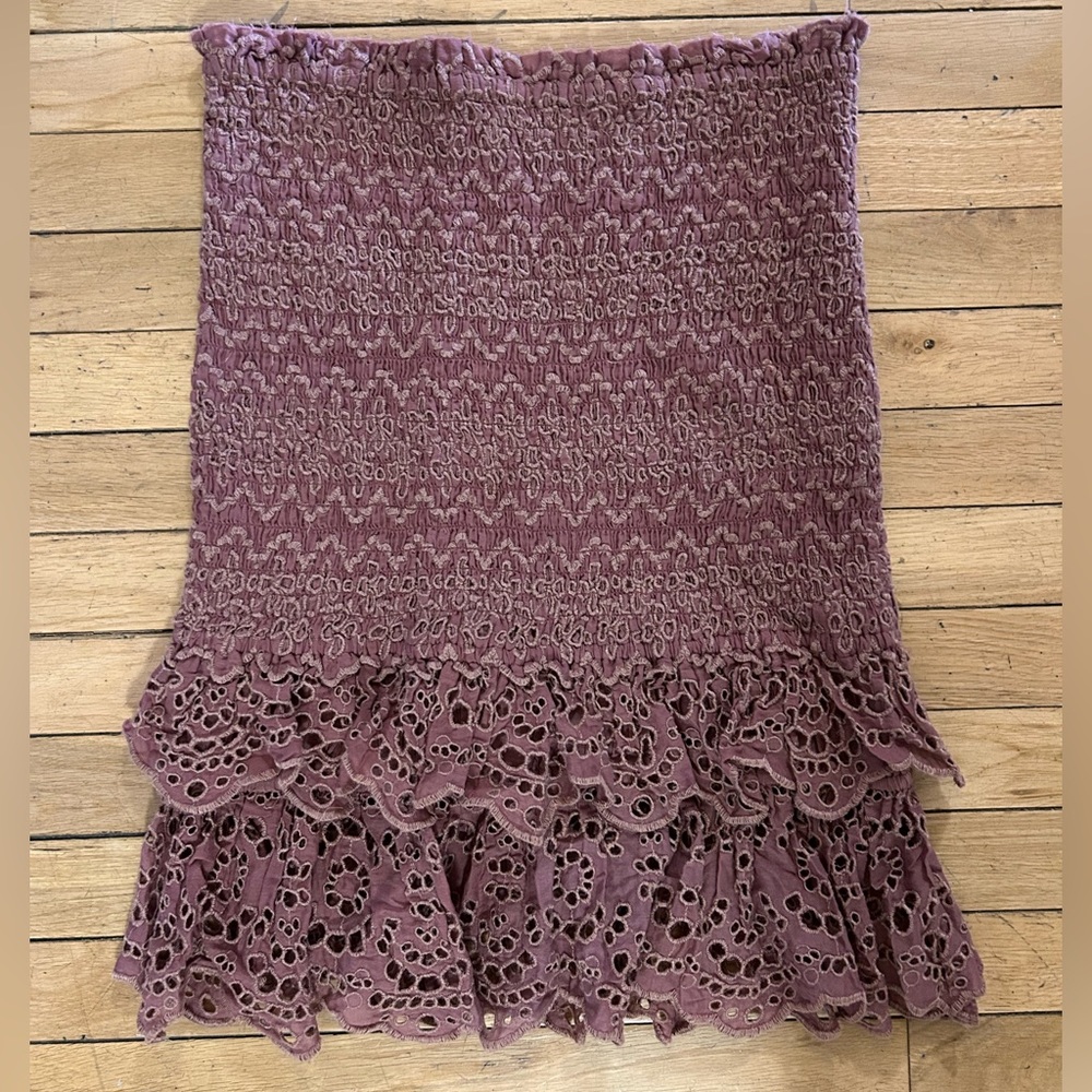 Free People midi pink ruffle skirt